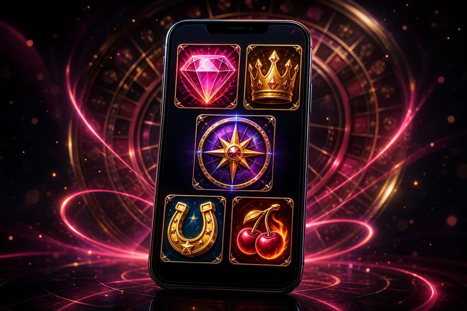 Colorful prize wheel and underwater fishing game displayed on a mobile screen